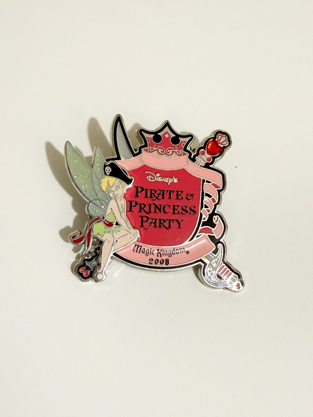 Disney Tinker Bell Pirate & Princess Party Enamel Pin - Pink & Green